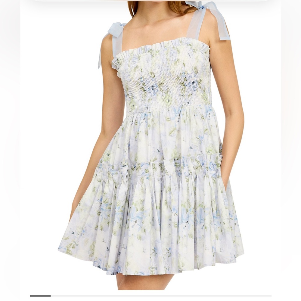 *BRAND NEW* En Saison Smocked Contrast Organza Tie Mini Dress